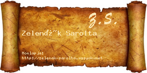 Zelenák Sarolta névjegykártya