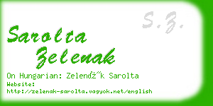 sarolta zelenak business card